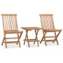Set de comedor de jardín plegable 3 pzas madera maciza de teca de vidaXL, Conjuntos de jardín - Ref: Foro24-315455, Precio: 1...