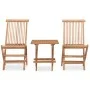 Set de comedor de jardín plegable 3 pzas madera maciza de teca de vidaXL, Conjuntos de jardín - Ref: Foro24-315455, Precio: 1...