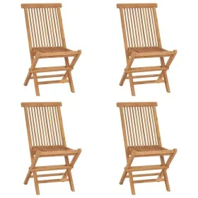 Sillas de jardín plegables 4 unidades madera maciza de teca de vidaXL, Sillas de jardín - Ref: Foro24-315442, Precio: 190,50 ...