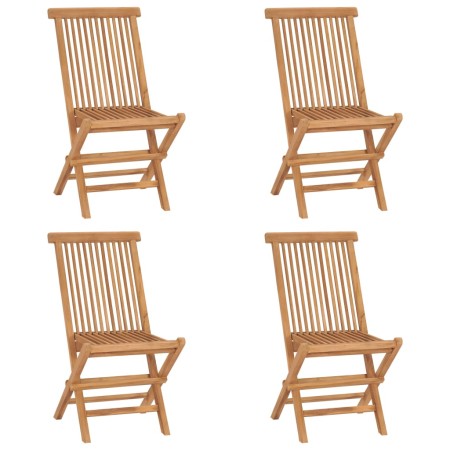 Sillas de jardín plegables 4 unidades madera maciza de teca de vidaXL, Sillas de jardín - Ref: Foro24-315442, Precio: 281,69 ...