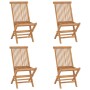 Sillas de jardín plegables 4 unidades madera maciza de teca de vidaXL, Sillas de jardín - Ref: Foro24-315442, Precio: 281,69 ...