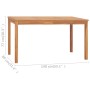 Mesa de comedor de jardín madera maciza de teca 140x80x77 cm de vidaXL, Mesas de jardín - Ref: Foro24-315619, Precio: 259,57 ...