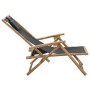 Silla de relax reclinable de bambú y tela gris oscuro de vidaXL, Sillas de jardín - Ref: Foro24-313024, Precio: 74,21 €, Desc...