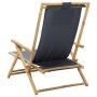Silla de relax reclinable de bambú y tela gris oscuro de vidaXL, Sillas de jardín - Ref: Foro24-313024, Precio: 74,21 €, Desc...