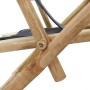 Silla de relax reclinable de bambú y tela gris oscuro de vidaXL, Sillas de jardín - Ref: Foro24-313024, Precio: 74,21 €, Desc...