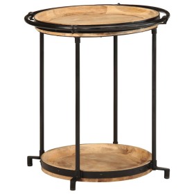 Mesa auxiliar madera maciza de mango Ø55x60 cm de , Mesas auxiliares - Ref: Foro24-4013511, Precio: 88,81 €, Descuento: %