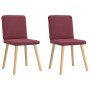 Sillas de comedor 2 unidades tela rojo tinto de , Sillas de comedor - Ref: Foro24-4101200, Precio: 103,21 €, Descuento: %