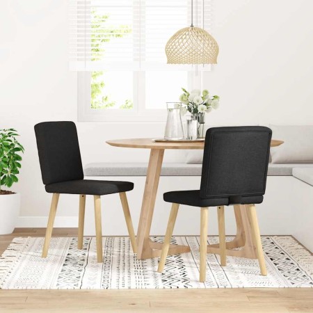 Sillas de comedor 2 unidades tela negro de , Sillas de comedor - Ref: Foro24-4101199, Precio: 103,21 €, Descuento: %