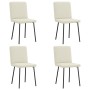 Sillas de comedor 4 unidades terciopelo crema de , Sillas de comedor - Ref: Foro24-3315295, Precio: 166,36 €, Descuento: %