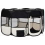 Parque de perros plegable y bolsa transporte negro 145x145x61cm de vidaXL, Casetas y cercados para perros - Ref: Foro24-17100...