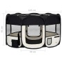 Parque de perros plegable y bolsa transporte negro 145x145x61cm de vidaXL, Casetas y cercados para perros - Ref: Foro24-17100...