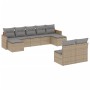 Set de sofás de jardín 9 pzas con cojines ratán sintético beige en Conjuntos de jardín | Comprar online en Foru.es
