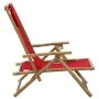 Reclining bamboo and red fabric relaxation chair by vidaXL, Garden chairs - Ref: Foro24-313026, Price: 54,40 €, Discount: %