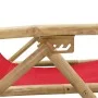 Reclining bamboo and red fabric relaxation chair by vidaXL, Garden chairs - Ref: Foro24-313026, Price: 54,40 €, Discount: %
