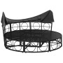 Tumbona cama de jardín con capota y cojines ratán PE negro de , Camas para exteriores - Ref: Foro24-4108234, Precio: 355,46 €...