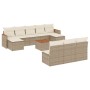 Set de sofás de jardín 11pzas con cojines ratán sintético beige en Conjuntos de jardín | Comprar online en Foru.es