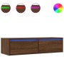 Mueble de TV con luces LED roble marrón 100X35,5x25 cm de , Muebles TV - Ref: Foro24-860244, Precio: 85,55 €, Descuento: %
