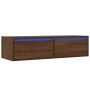 Mueble de TV con luces LED roble marrón 100X35,5x25 cm de , Muebles TV - Ref: Foro24-860244, Precio: 85,55 €, Descuento: %