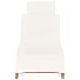Folding sun lounger with cream white cushion solid teak wood by vidaXL, Loungers - Ref: Foro24-310667, Price: 188,29 €, Disco...