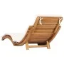 Folding sun lounger with cream white cushion solid teak wood by vidaXL, Loungers - Ref: Foro24-310667, Price: 188,29 €, Disco...