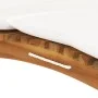 Tumbona plegable con cojín blanco crema madera maciza de teca de vidaXL, Tumbonas - Ref: Foro24-310667, Precio: 188,29 €, Des...
