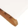 Folding sun lounger with cream white cushion solid teak wood by vidaXL, Loungers - Ref: Foro24-310667, Price: 188,29 €, Disco...