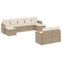 Set de sofás de jardín 9 pzas con cojines ratán sintético beige en Conjuntos de jardín | Comprar online en Foru.es