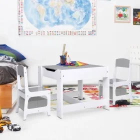 Mesa infantil con 2 sillas MDF blanco de vidaXL, muebles para bebés y niños pequeños - Ref: Foro24-80283, Precio: 111,72 €, D...