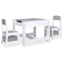 Mesa infantil con 2 sillas MDF blanco de vidaXL, muebles para bebés y niños pequeños - Ref: Foro24-80283, Precio: 104,40 €, D...
