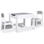 Mesa infantil con 2 sillas MDF blanco de vidaXL, muebles para bebés y niños pequeños - Ref: Foro24-80283, Precio: 111,72 €, D...
