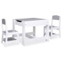 Mesa infantil con 2 sillas MDF blanco de vidaXL, muebles para bebés y niños pequeños - Ref: Foro24-80283, Precio: 104,40 €, D...