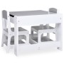 Mesa infantil con 2 sillas MDF blanco de vidaXL, muebles para bebés y niños pequeños - Ref: Foro24-80283, Precio: 104,40 €, D...