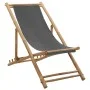 Silla de playa de bambú y lona gris oscuro de vidaXL, Sillas de jardín - Ref: Foro24-313018, Precio: 59,40 €, Descuento: %