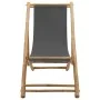 Silla de playa de bambú y lona gris oscuro de vidaXL, Sillas de jardín - Ref: Foro24-313018, Precio: 59,40 €, Descuento: %