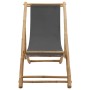 Silla de playa de bambú y lona gris oscuro de vidaXL, Sillas de jardín - Ref: Foro24-313018, Precio: 57,11 €, Descuento: %