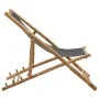 Silla de playa de bambú y lona gris oscuro de vidaXL, Sillas de jardín - Ref: Foro24-313018, Precio: 59,40 €, Descuento: %