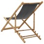 Silla de playa de bambú y lona gris oscuro de vidaXL, Sillas de jardín - Ref: Foro24-313018, Precio: 57,11 €, Descuento: %
