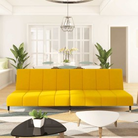 Sofá cama de 2 plazas terciopelo amarillo de , Sofás - Ref: Foro24-375881, Precio: 253,56 €, Descuento: %