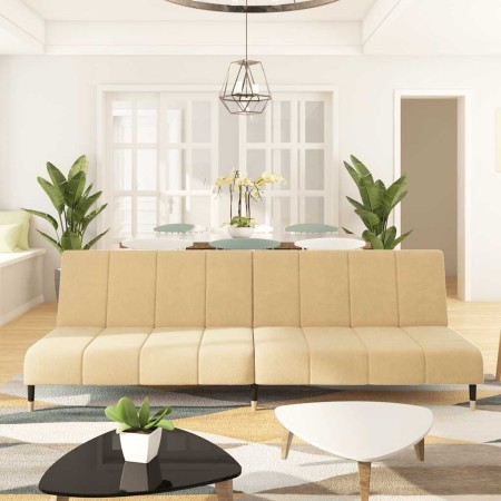 Sofá cama de 2 plazas terciopelo color crema de , Sofás - Ref: Foro24-375883, Precio: 245,90 €, Descuento: %