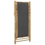 Silla de playa de bambú y lona gris oscuro de vidaXL, Sillas de jardín - Ref: Foro24-313018, Precio: 59,40 €, Descuento: %