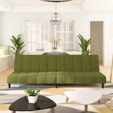 Sofá cama de 2 plazas terciopelo verde claro de , Sofás - Ref: Foro24-375766, Precio: 239,83 €, Descuento: %