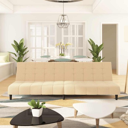 Sofá cama de 2 plazas terciopelo color crema de , Sofás - Ref: Foro24-375772, Precio: 239,27 €, Descuento: %