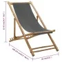 Silla de playa de bambú y lona gris oscuro de vidaXL, Sillas de jardín - Ref: Foro24-313018, Precio: 59,40 €, Descuento: %
