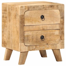 Mesita de noche de madera maciza de mango rugosa 40x32x46 cm de , Mesitas de noche - Ref: Foro24-4104511, Precio: 124,24 €, D...