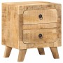 Mesita de noche de madera maciza de mango rugosa 40x32x46 cm de , Mesitas de noche - Ref: Foro24-4104511, Precio: 124,24 €, D...