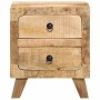 Mesita de noche de madera maciza de mango rugosa 40x32x46 cm de , Mesitas de noche - Ref: Foro24-4104511, Precio: 124,24 €, D...