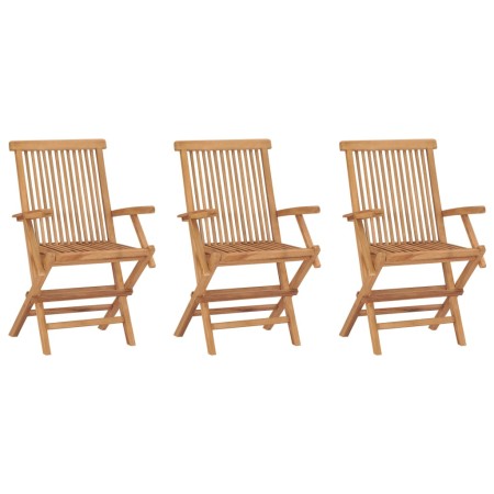 Sillas de jardín plegables 3 unidades madera maciza de teca de vidaXL, Sillas de jardín - Ref: Foro24-315444, Precio: 230,21 ...