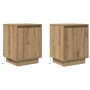 Mesitas de noche con luces LED 2 uds roble artisan 38x34x50 cm de , Mesitas de noche - Ref: Foro24-861282, Precio: 79,64 €, D...