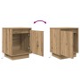 Mesitas de noche con luces LED 2 uds roble artisan 38x34x50 cm de , Mesitas de noche - Ref: Foro24-861282, Precio: 79,64 €, D...