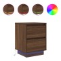 Mesillas de noche con luces LED 2 uds roble marrón 38x34x50 cm de , Mesitas de noche - Ref: Foro24-861296, Precio: 113,26 €, ...